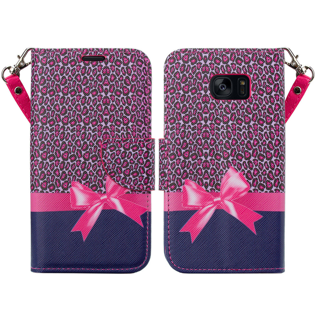 samsung galaxy s7 active leather wallet case - cheetah prints - www.coverlabusa.com