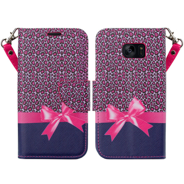 samsung galaxy s7 active leather wallet case - cheetah prints - www.coverlabusa.com
