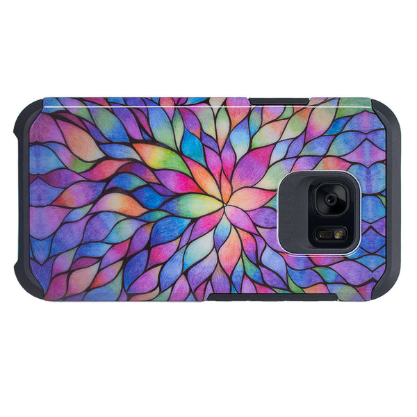 samsung galaxy s7 active hybrid case - rainbow flower - www.coverlabusa.com