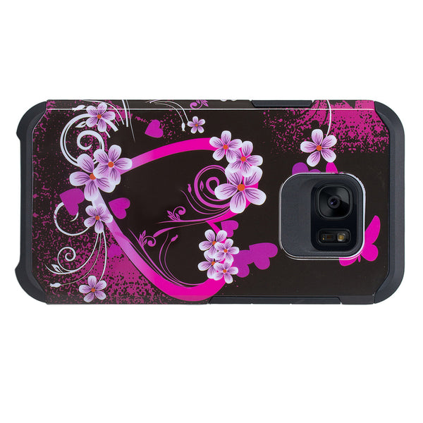 samsung galaxy s7 active hybrid case - heart butterflies - www.coverlabusa.com