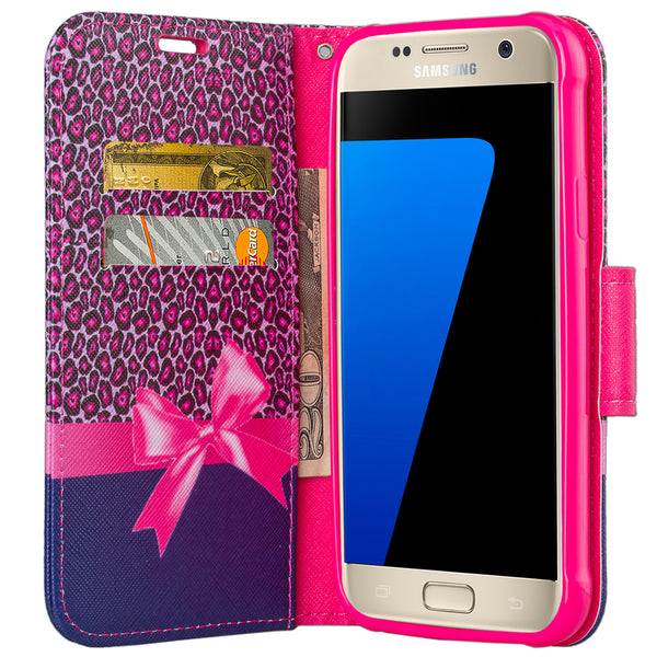 samsung galaxy s7 active leather wallet case - cheetah prints - www.coverlabusa.com