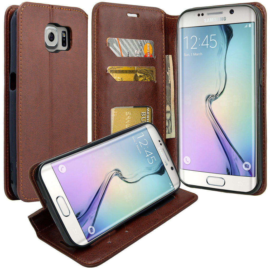 galaxy S7 cover, galaxy S7 wallet case - Brown - www.coverlabusa.com