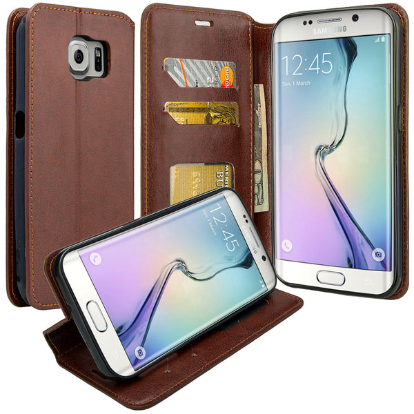 galaxy S7 cover, galaxy S7 wallet case - Brown - www.coverlabusa.com