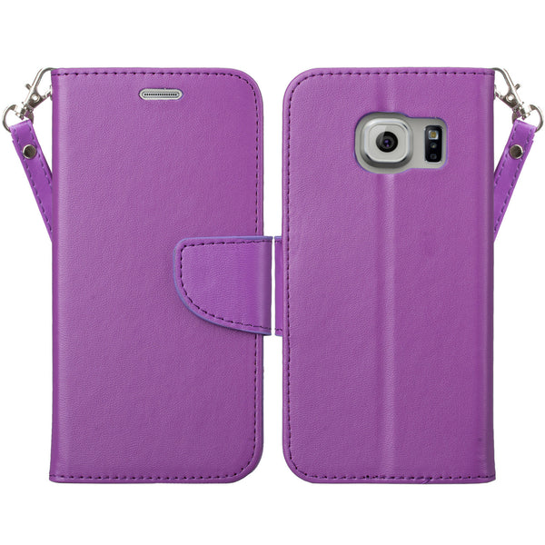 galaxy S7 cover, galaxy S7 wallet case - Solid Purple - www.coverlabusa.com