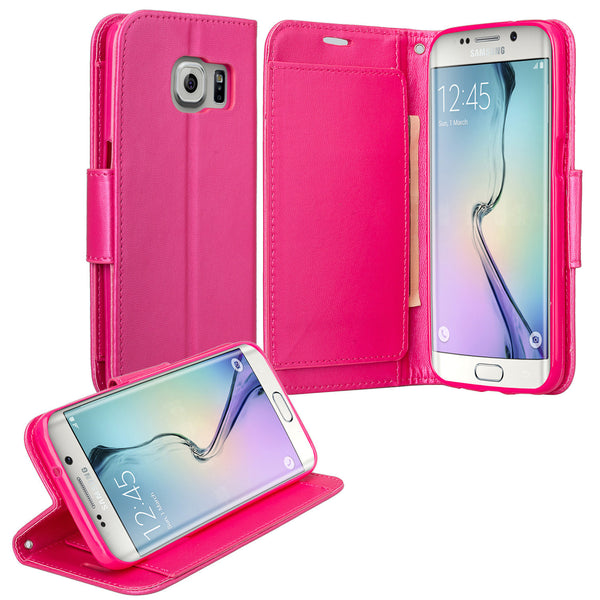 galaxy S7 cover, galaxy S7 wallet case - Solid Hot Pink - www.coverlabusa.com