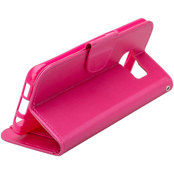 galaxy S7 cover, galaxy S7 wallet case - Solid Hot Pink - www.coverlabusa.com
