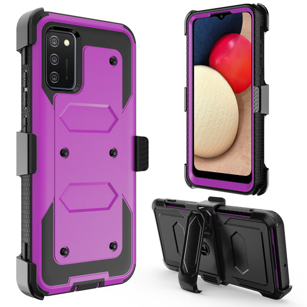 samsung galaxy a32 5g heavy duty holster case - purple - www.coverlabusa.com