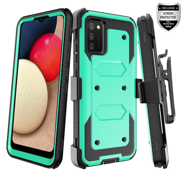 samsung galaxy a32 5g heavy duty holster case - teal - www.coverlabusa.com
