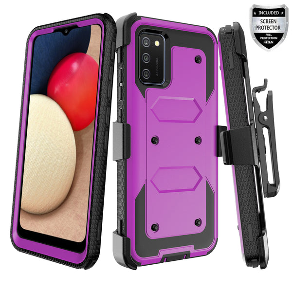 samsung galaxy a32 5g heavy duty holster case - purple - www.coverlabusa.com
