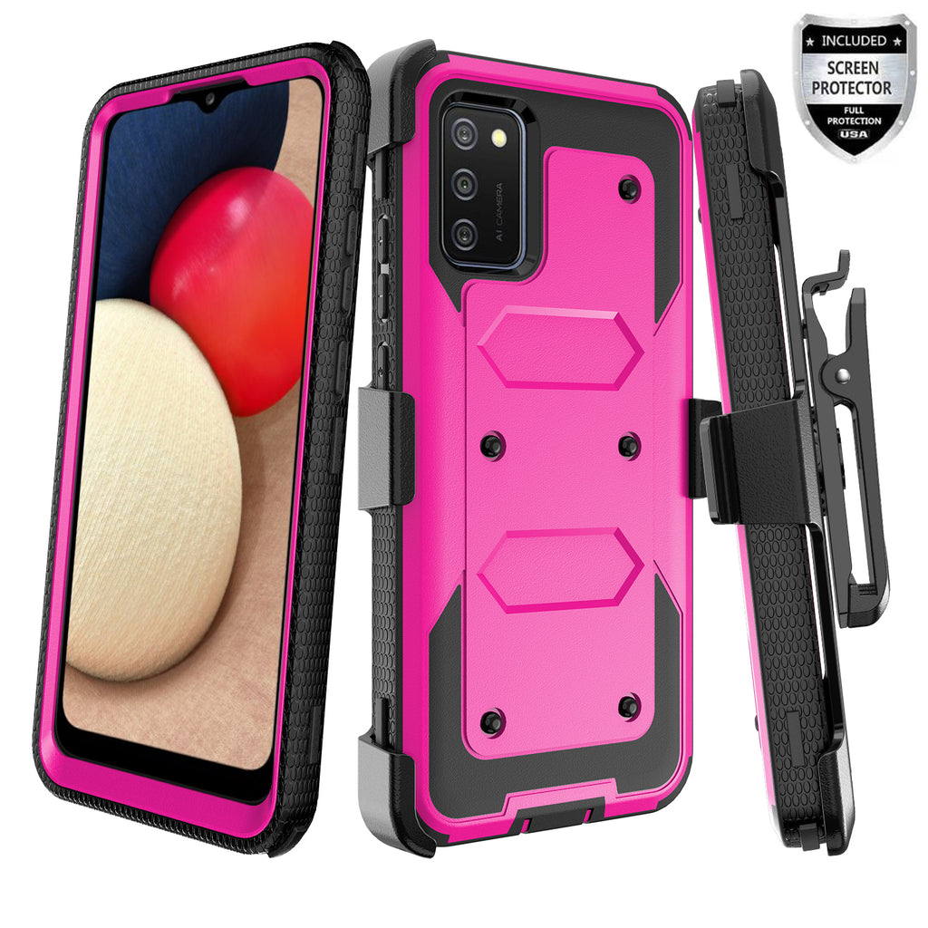 samsung galaxy a32 5g heavy duty holster case - hot pink - www.coverlabusa.com