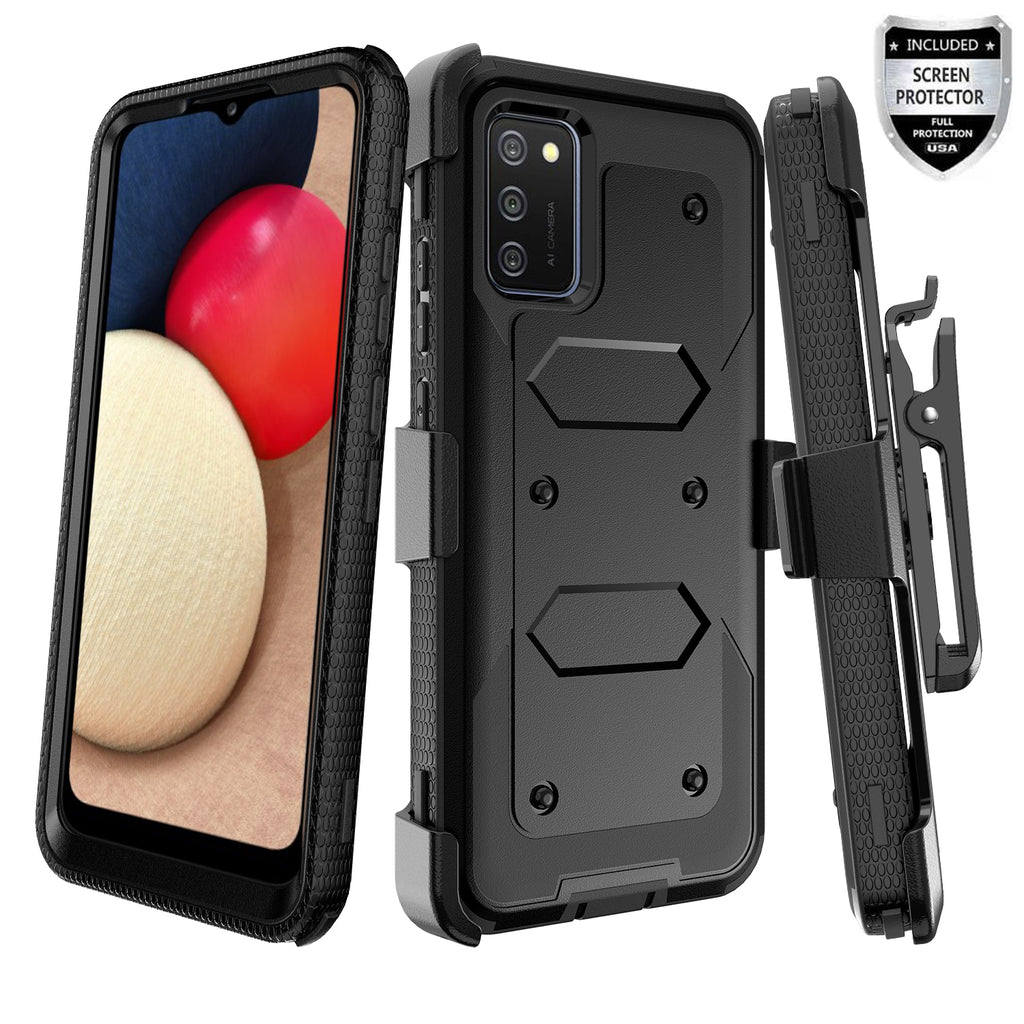 samsung galaxy a32 5g heavy duty holster case - black - www.coverlabusa.com