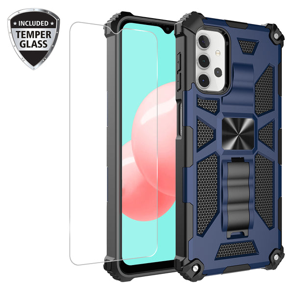 ring car mount kickstand hyhrid phone case for samsung galaxy a32 5g - blue - www.coverlabusa.com