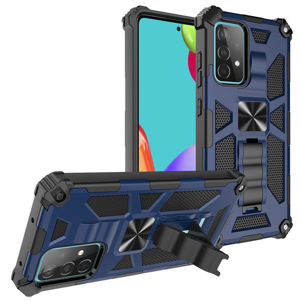ring car mount kickstand hyhrid phone case for samsung galaxy a32 5g - blue - www.coverlabusa.com