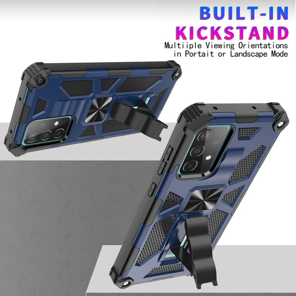 ring car mount kickstand hyhrid phone case for samsung galaxy a32 5g - blue - www.coverlabusa.com