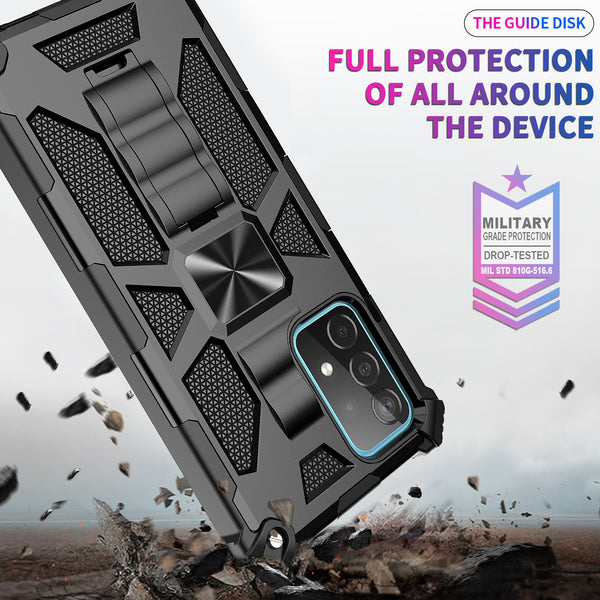 ring car mount kickstand hyhrid phone case for samsung galaxy a32 5g - black - www.coverlabusa.com