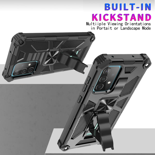 ring car mount kickstand hyhrid phone case for samsung galaxy a32 5g - black - www.coverlabusa.com