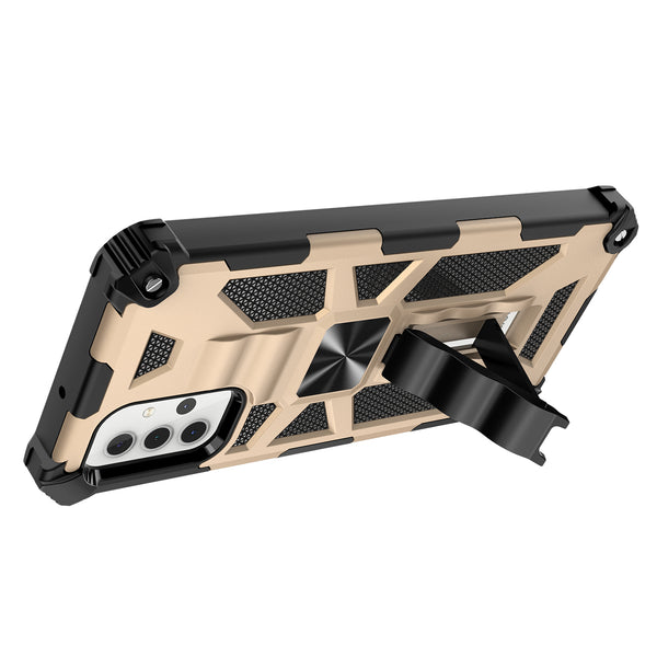 ring car mount kickstand hyhrid phone case for samsung galaxy a32 5g - gold - www.coverlabusa.com