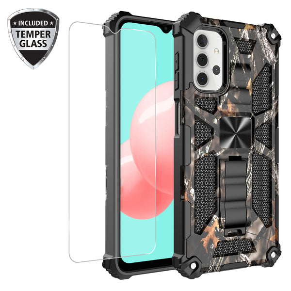 ring car mount kickstand hyhrid phone case for samsung galaxy a32 5g - black tree - www.coverlabusa.com