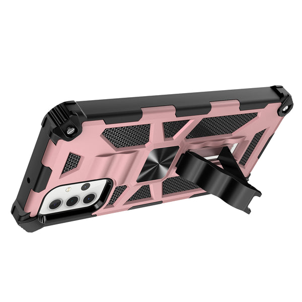 ring car mount kickstand hyhrid phone case for samsung galaxy a32 5g - rose gold - www.coverlabusa.com