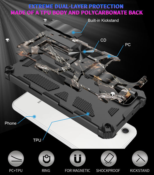 ring car mount kickstand hyhrid phone case for samsung galaxy a32 5g - black tree - www.coverlabusa.com