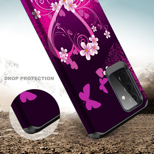 samsung galaxy a32 5g hybrid case - heart butterflies - www.coverlabusa.com
