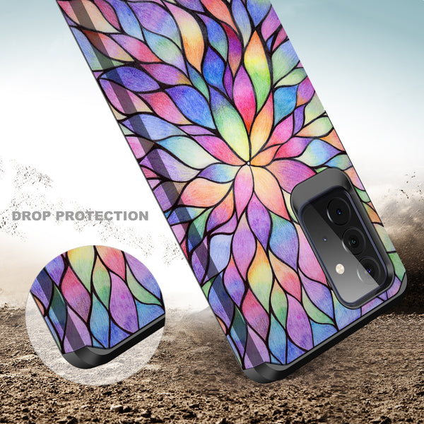 samsung galaxy a32 5g hybrid case - rainbow flower - www.coverlabusa.com