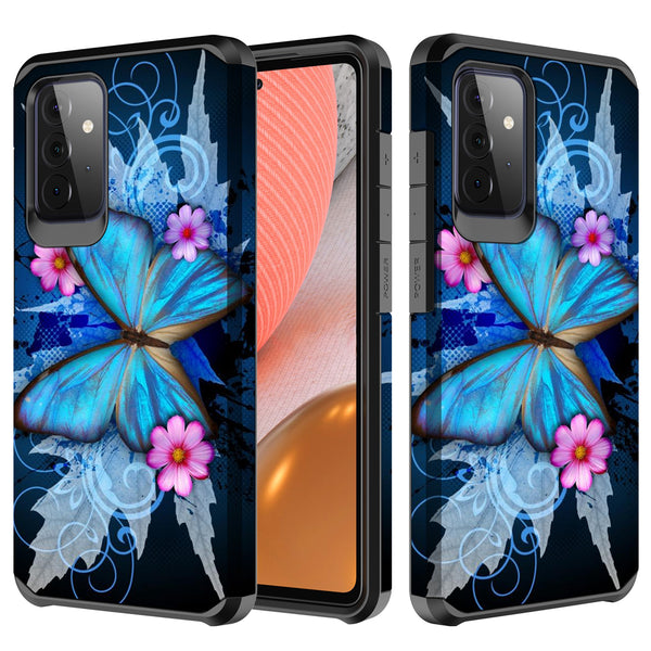 samsung galaxy a32 5g hybrid case - blue butterfly - www.coverlabusa.com