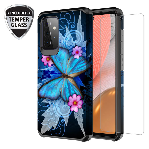 samsung galaxy a32 5g hybrid case - blue butterfly - www.coverlabusa.com