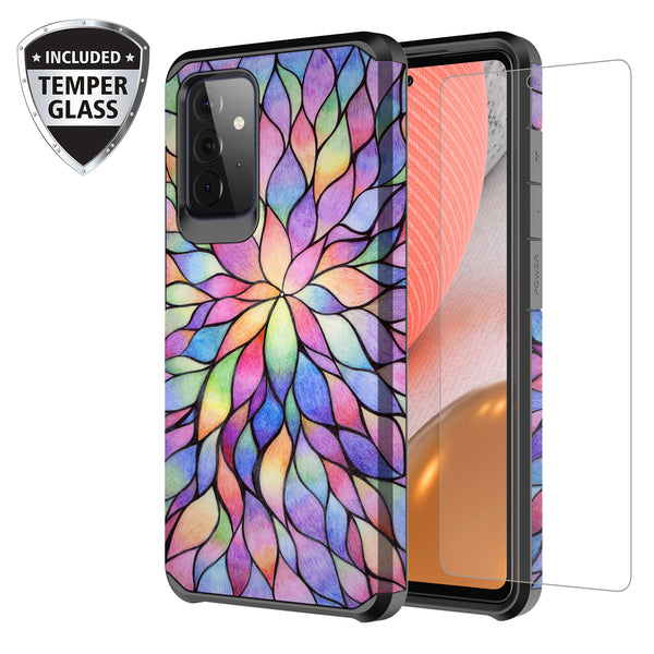 samsung galaxy a32 5g hybrid case - rainbow flower - www.coverlabusa.com