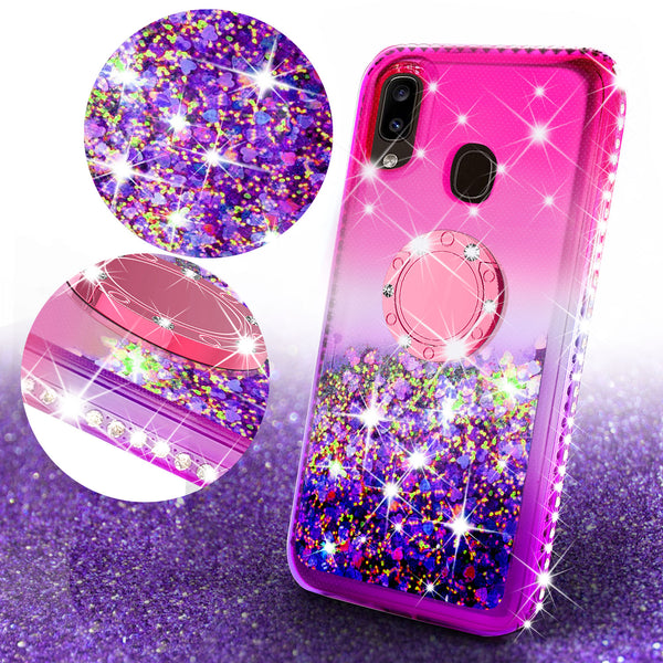 glitter phone case for alcatel 3v (2019) - hot pink/purple gradient - www.coverlabusa.com