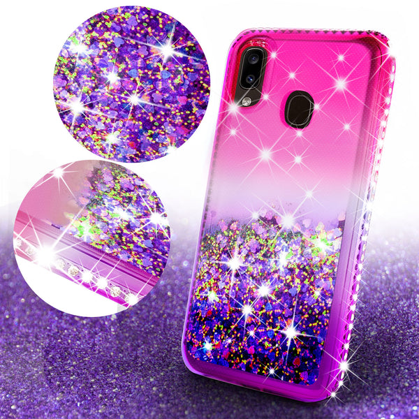 glitter phone case for samsung galaxy a20 - hot pink/purple gradient - www.coverlabusa.com
