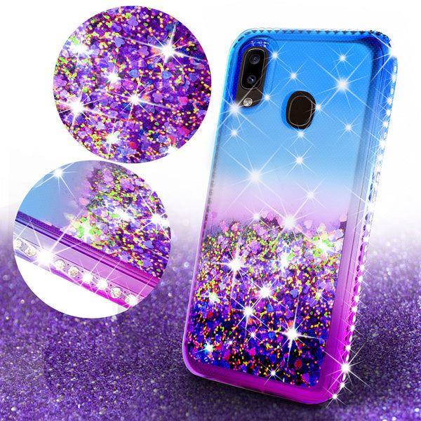 glitter phone case for samsung galaxy a20 - blue/purple gradient - www.coverlabusa.com