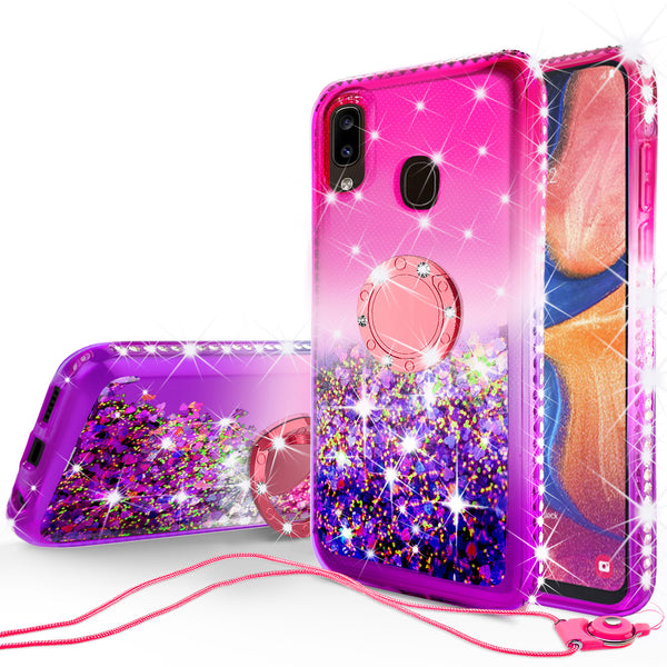 glitter phone case for alcatel 3v (2019) - hot pink/purple gradient - www.coverlabusa.com