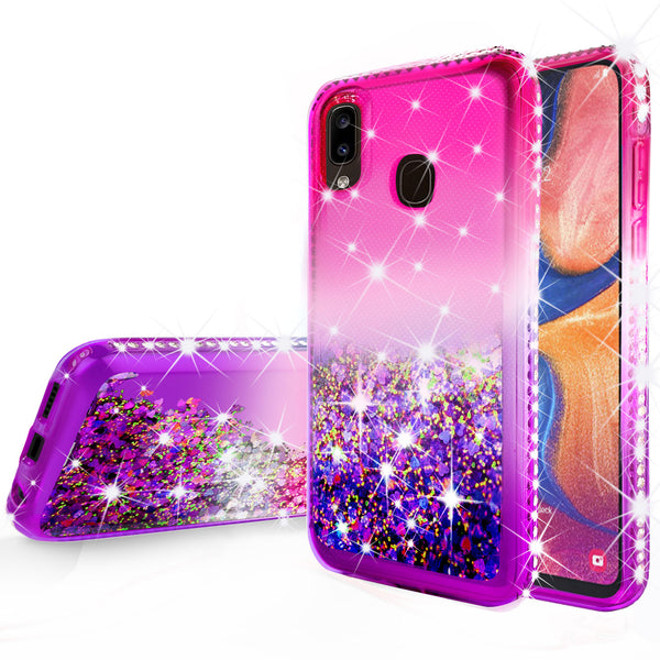 glitter phone case for samsung galaxy a20 - hot pink/purple gradient - www.coverlabusa.com