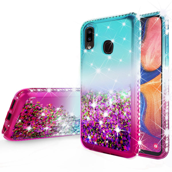 glitter phone case for samsung galaxy a20 - teal/pink gradient - www.coverlabusa.com