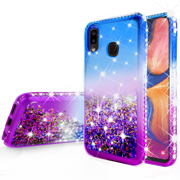 glitter phone case for samsung galaxy a20 - blue/purple gradient - www.coverlabusa.com