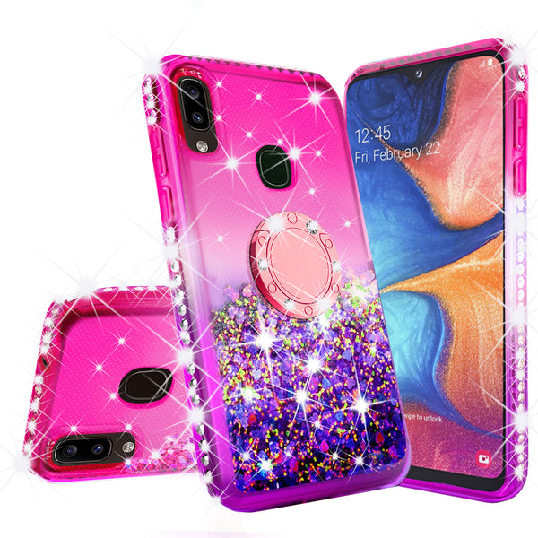 glitter phone case for alcatel 3v (2019) - hot pink/purple gradient - www.coverlabusa.com