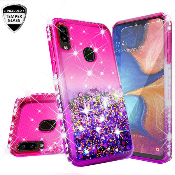 glitter phone case for samsung galaxy a20 - hot pink/purple gradient - www.coverlabusa.com