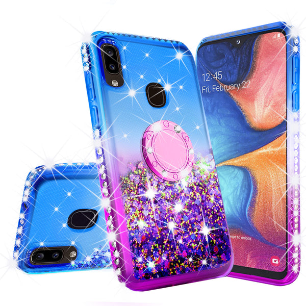 glitter phone case for samsung galaxy a20 - blue/purple gradient - www.coverlabusa.com