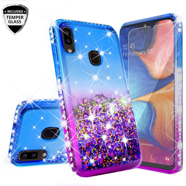 glitter phone case for samsung galaxy a20 - blue/purple gradient - www.coverlabusa.com