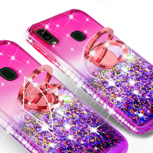 glitter phone case for alcatel 3v (2019) - hot pink/purple gradient - www.coverlabusa.com