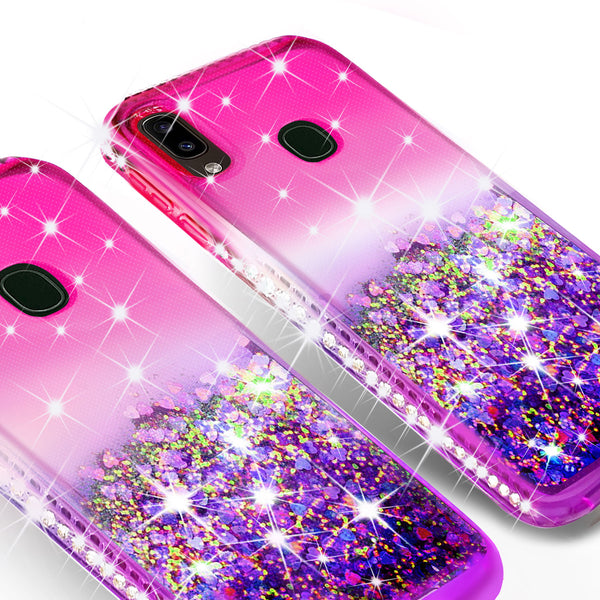 glitter phone case for samsung galaxy a20 - hot pink/purple gradient - www.coverlabusa.com