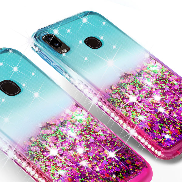 glitter phone case for samsung galaxy a20 - teal/pink gradient - www.coverlabusa.com