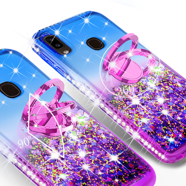glitter phone case for samsung galaxy a20 - blue/purple gradient - www.coverlabusa.com