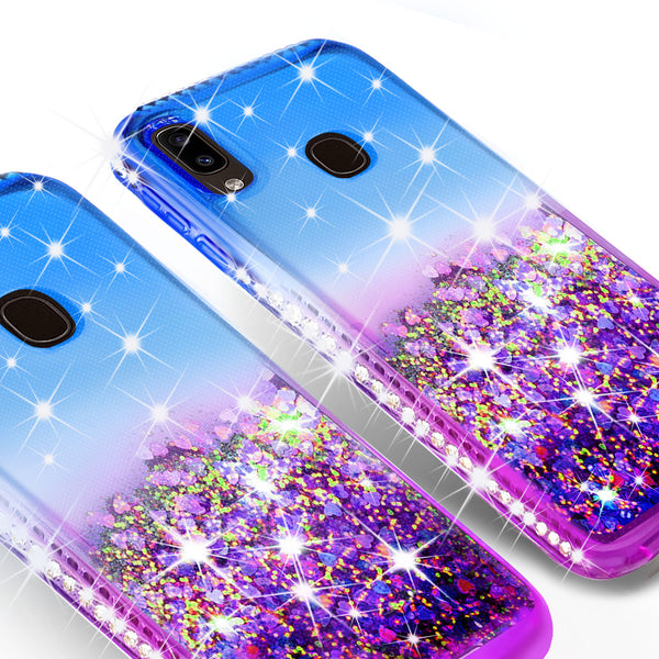 glitter phone case for samsung galaxy a20 - blue/purple gradient - www.coverlabusa.com