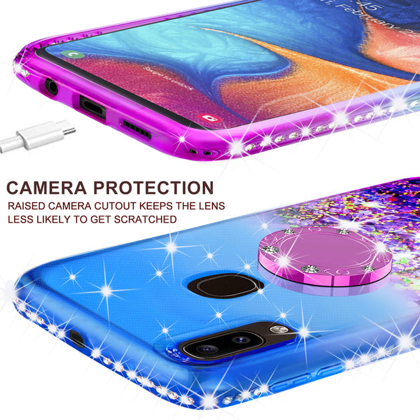 glitter phone case for samsung galaxy a20 - blue/purple gradient - www.coverlabusa.com