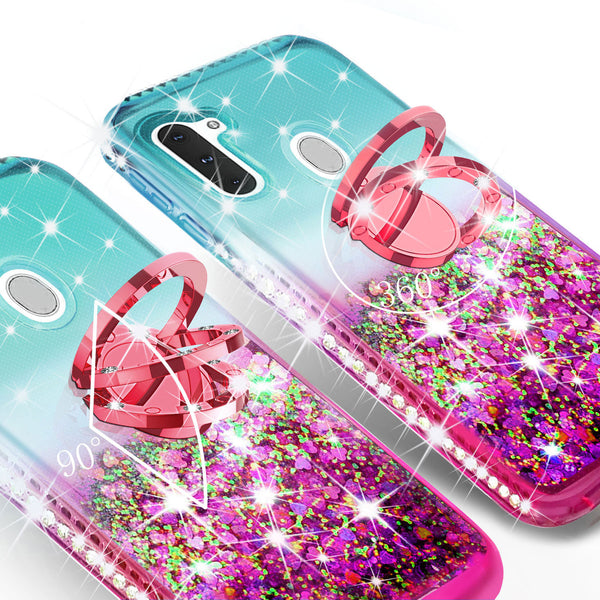 glitter phone case for samsung galaxy a21 - teal/pink gradient - www.coverlabusa.com