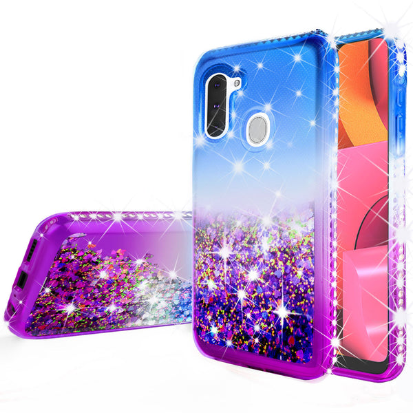 glitter phone case for samsung galaxy a21 - blue/purple gradient - www.coverlabusa.com