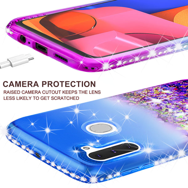 glitter phone case for samsung galaxy a21 - blue/purple gradient - www.coverlabusa.com