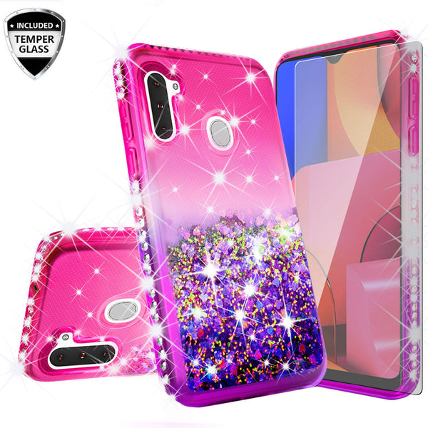 glitter phone case for samsung galaxy a21 - hot pink/purple gradient - www.coverlabusa.com